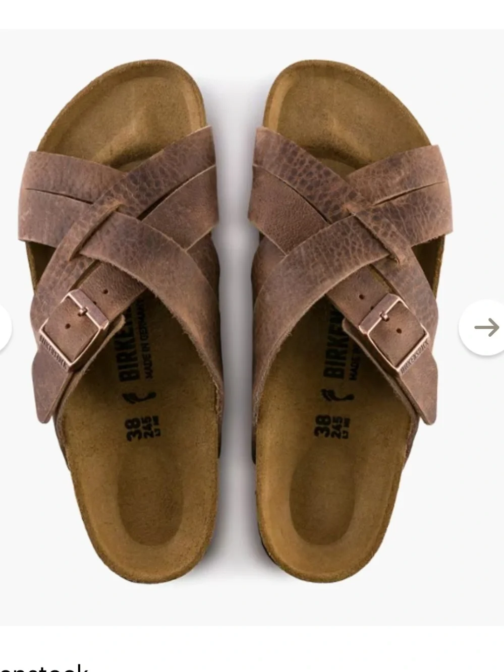 BIRKENSTOCK MEN LUGANO SLIDES - CAMBERRA OLD TOBACCO 44 US 11-11.5 gently used